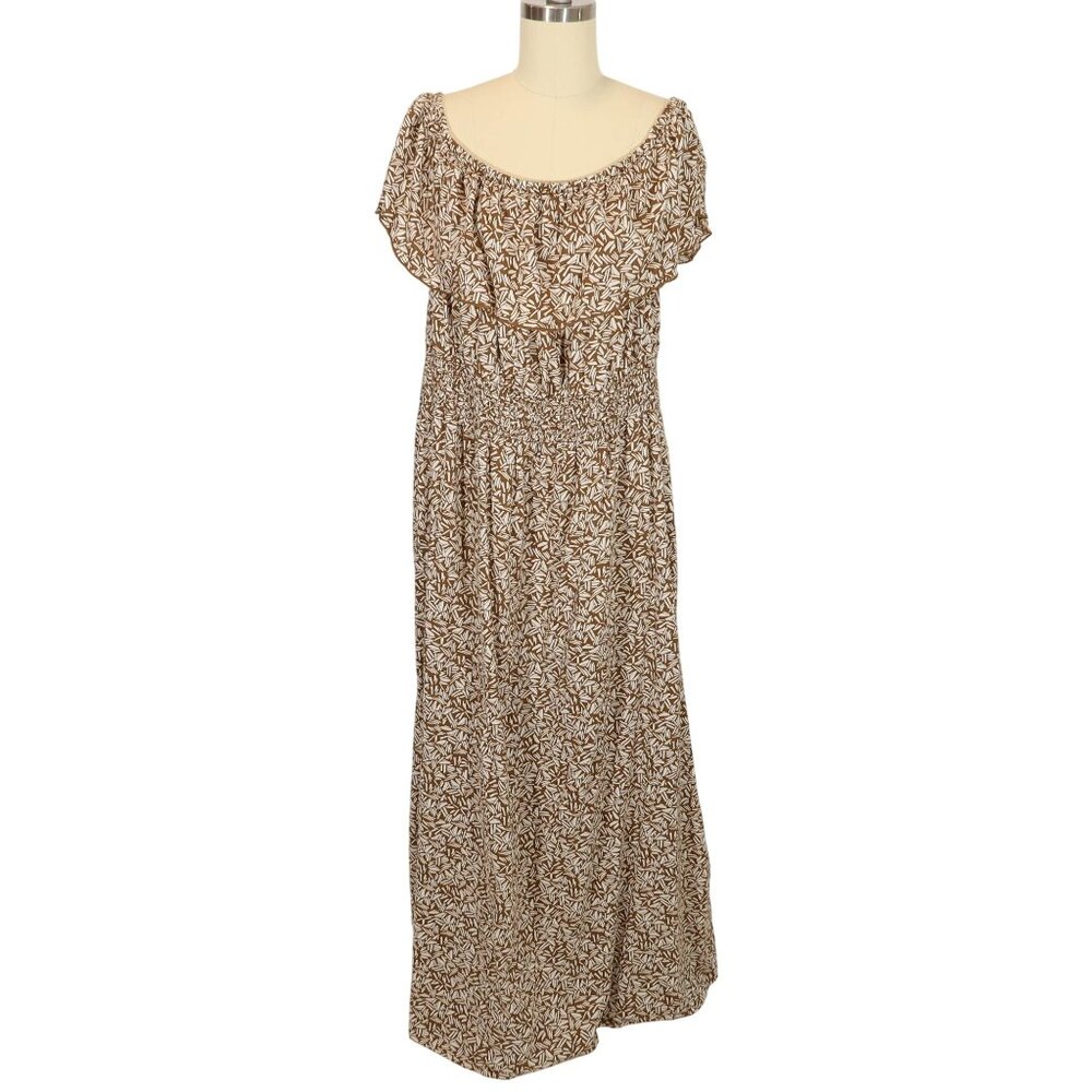 OLD NAVY Maxi Dress Size XXL Smocked Peasant Boho Cottagecore Prairie Ruffle